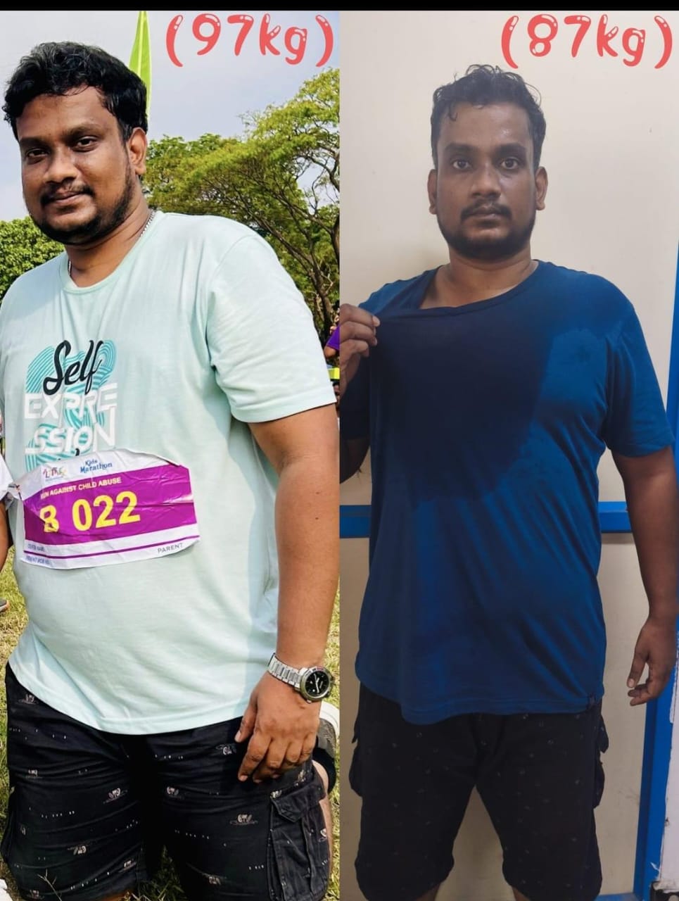 97 KG to 87 KG
